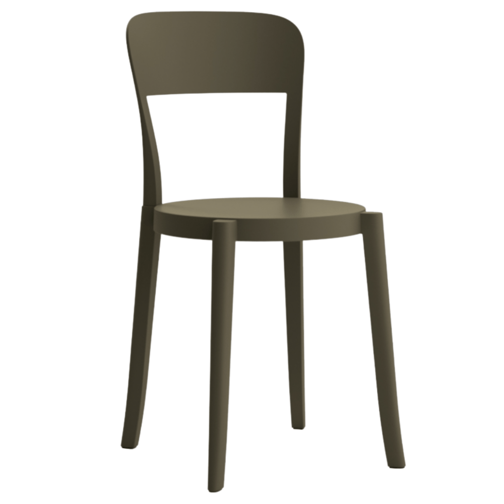 Silla comercial Colos Torre de polipropileno con fibra de vidrio, diseño retro de bistró apilable