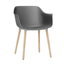 Silla comercial Resol Shape con asiento en polipropileno con fibra de vidrio y patas de madera