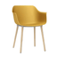 Silla comercial Resol Shape con asiento en polipropileno con fibra de vidrio y patas de madera