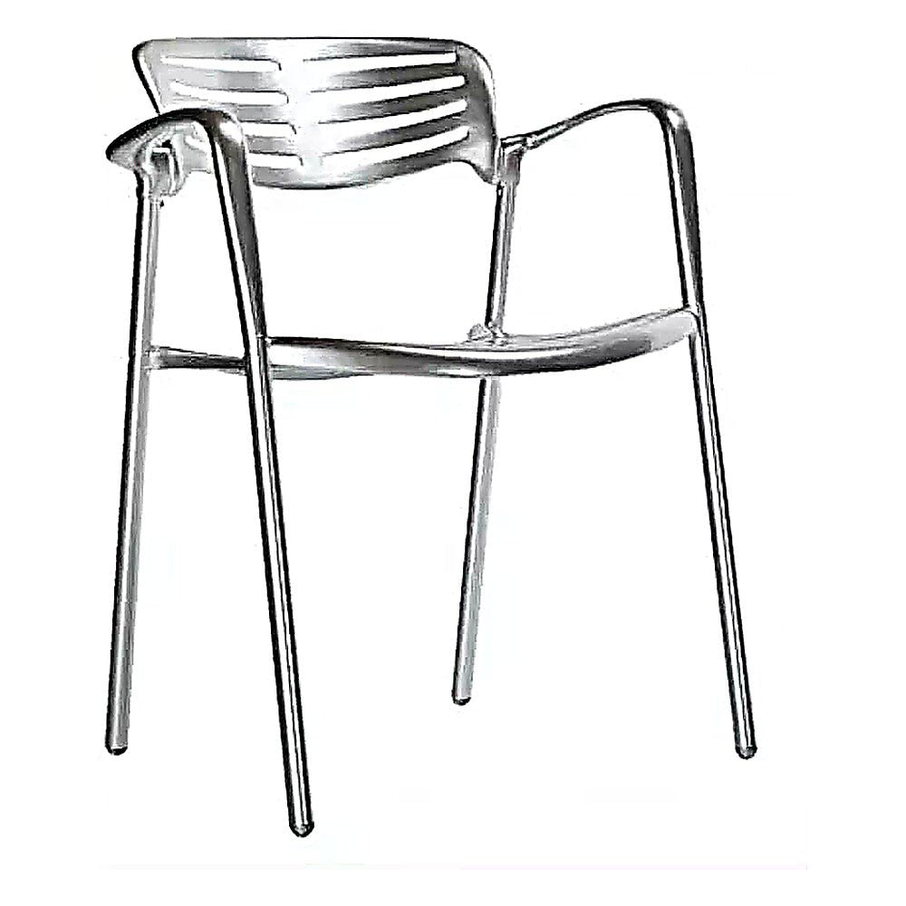 Silla Comercial para Restaurante - RESOL TOLEDO - Varios Colores - Asiento y Respaldo en Aluminio - 70000 - Resol - NOGAL BEAT - Silla Comercial Interior