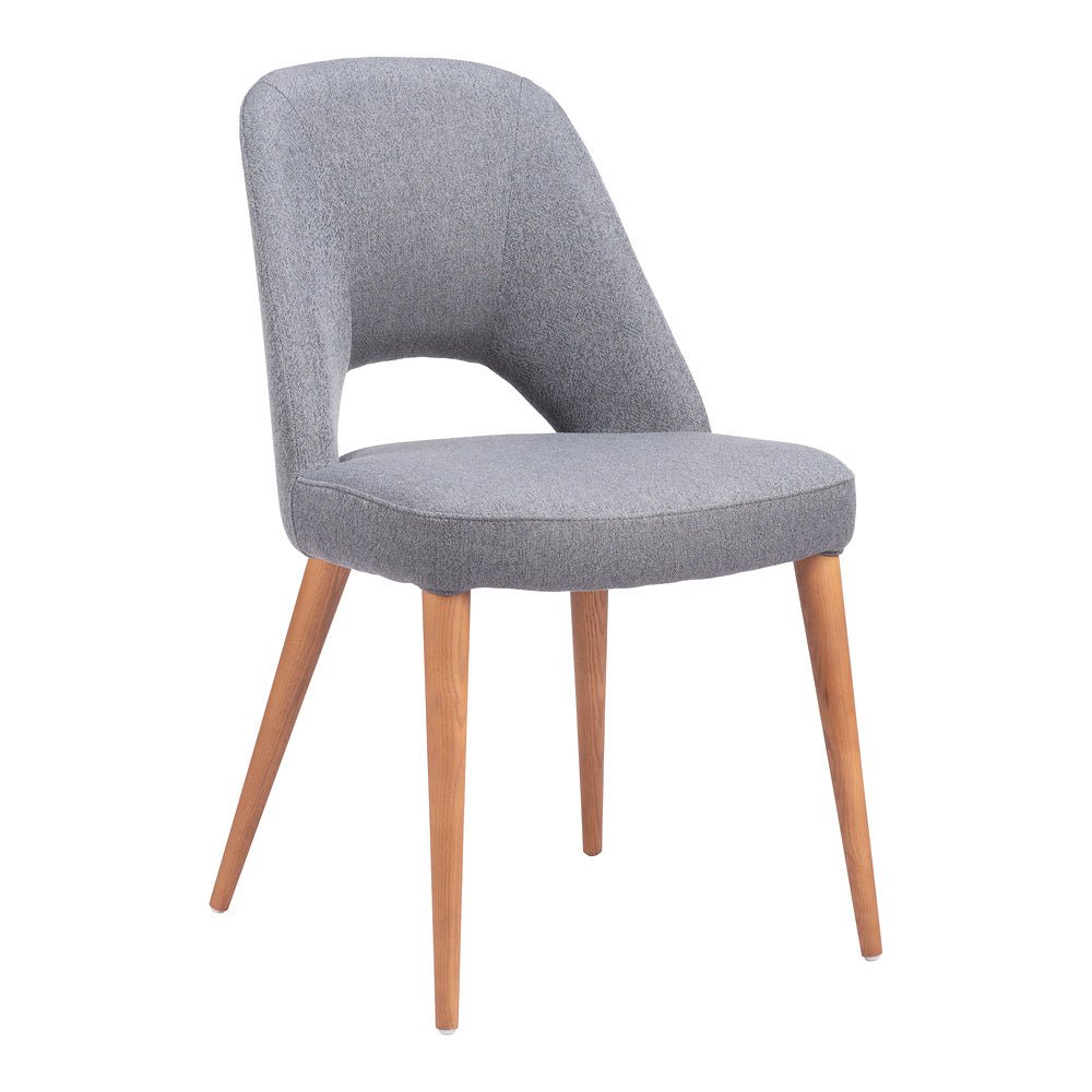 Silla Comercial para Restaurante - ZUO LEITH - Gris - Asiento y Respaldo Tapizados - 110122 - Zuo - NOGAL BEAT - Silla Comercial Interior
