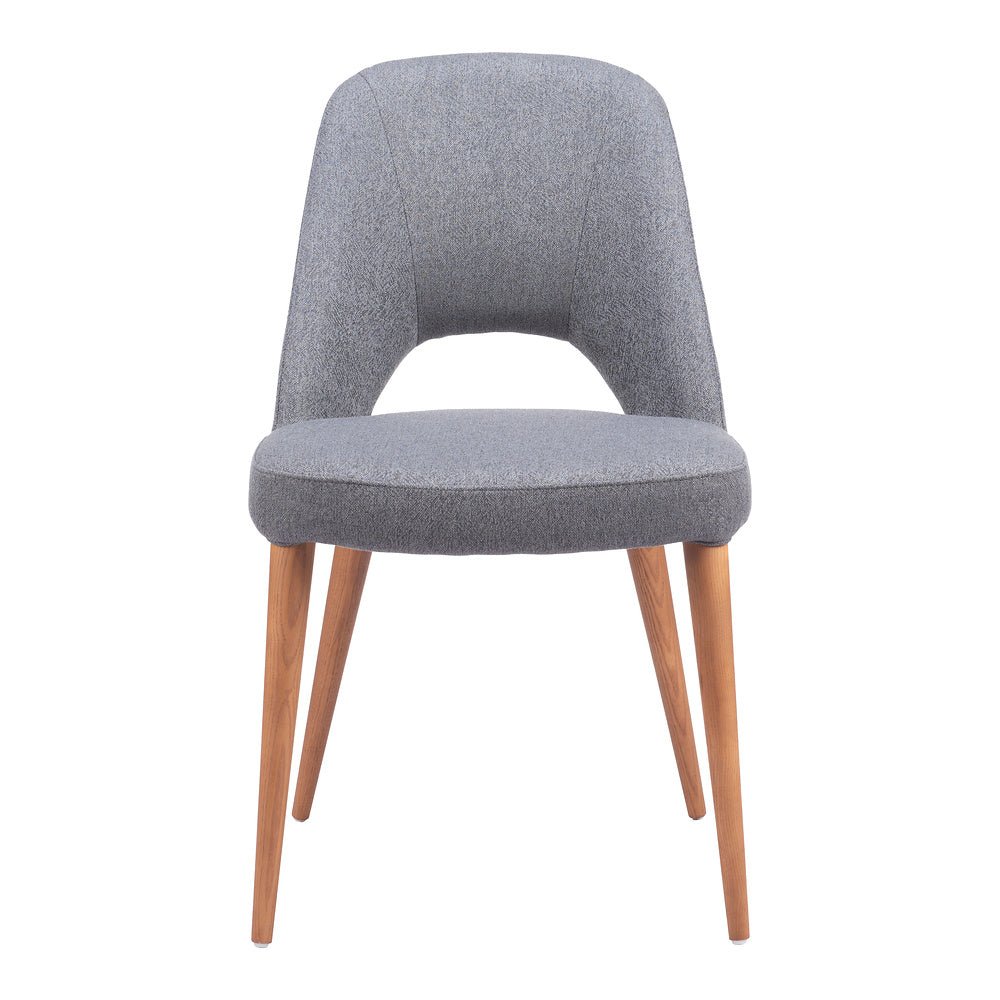 Silla Comercial para Restaurante - ZUO LEITH - Gris - Asiento y Respaldo Tapizados - 110122 - Zuo - NOGAL BEAT - Silla Comercial Interior