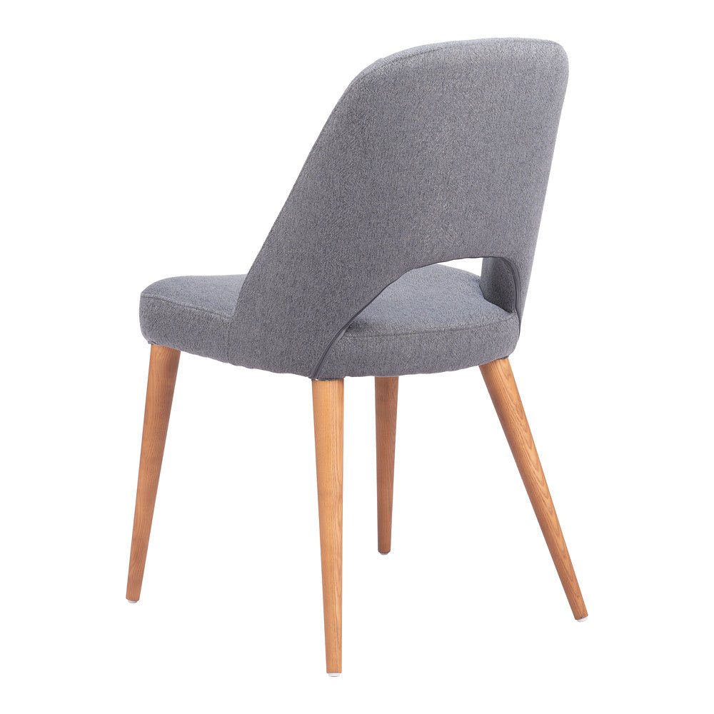 Silla Comercial para Restaurante - ZUO LEITH - Gris - Asiento y Respaldo Tapizados - 110122 - Zuo - NOGAL BEAT - Silla Comercial Interior