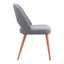 Silla Comercial para Restaurante - ZUO LEITH - Gris - Asiento y Respaldo Tapizados - 110122 - Zuo - NOGAL BEAT - Silla Comercial Interior