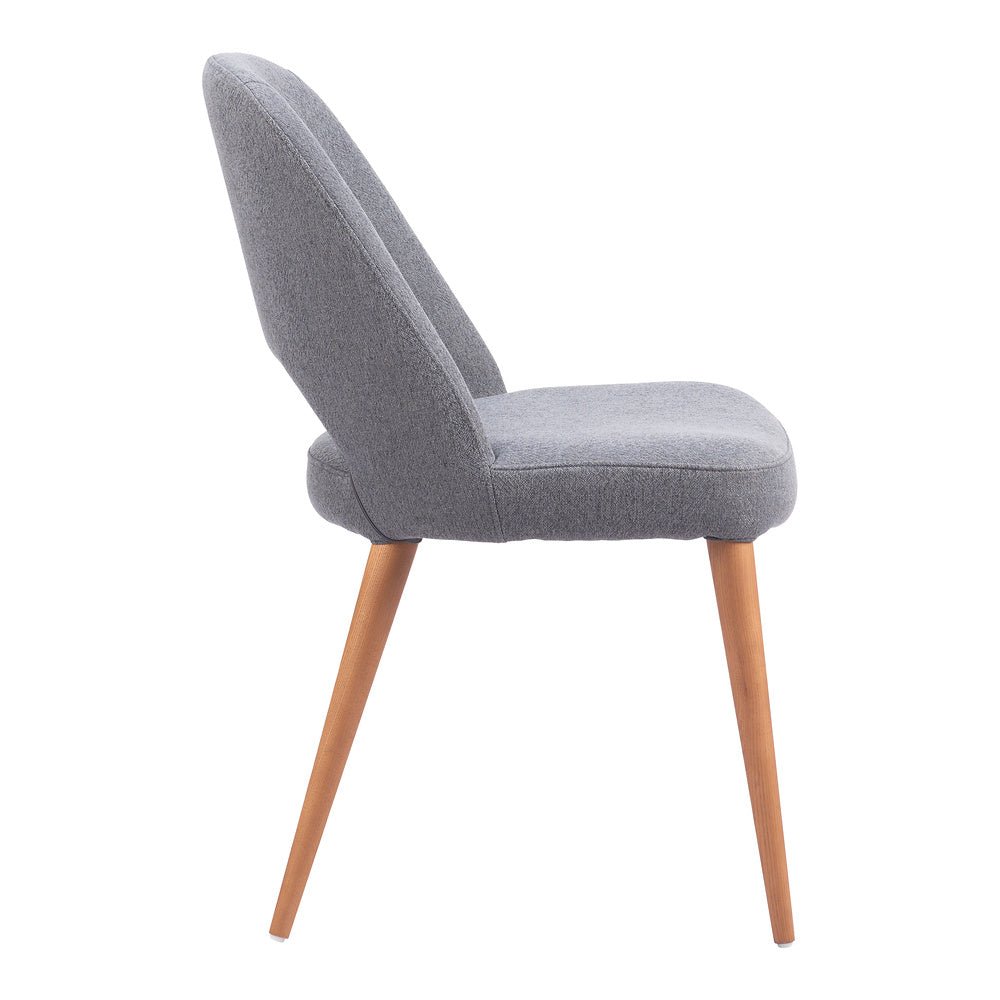 Silla Comercial para Restaurante - ZUO LEITH - Gris - Asiento y Respaldo Tapizados - 110122 - Zuo - NOGAL BEAT - Silla Comercial Interior