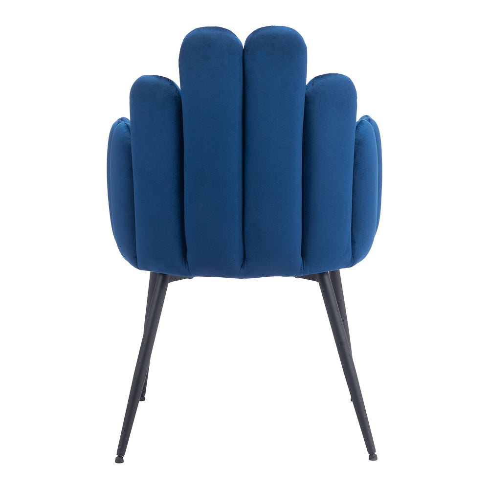 Silla Comercial para Restaurante - ZUO NOOSA - Azul Marino - Asiento y Respaldo Tapizados en Tela Tipo Terciopelo - 109654 - Zuo - NOGAL BEAT - Silla Comercial Interior