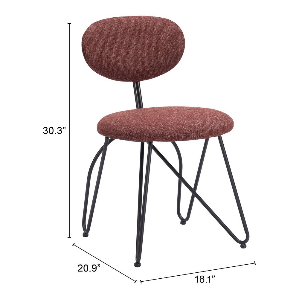Silla Comercial para Restaurante - ZUO NOVI - Varios Colores - Asiento y Respaldo Tapizados - 110018 - Zuo - NOGAL BEAT - Silla Comercial Interior