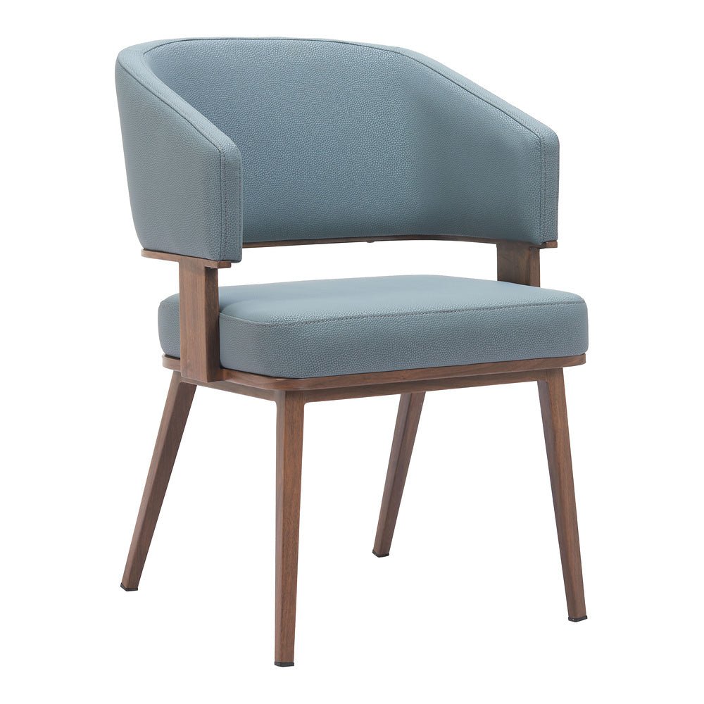 Silla Comercial para Restaurante - ZUO POISE - Varios Colores - Asiento y Respaldo Tapizados en Piel Sintética - 110328 - Zuo - NOGAL BEAT - Silla Comercial Interior
