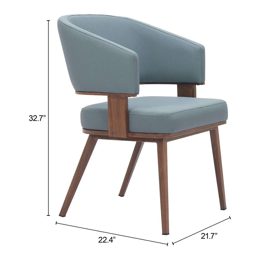 Silla Comercial para Restaurante - ZUO POISE - Varios Colores - Asiento y Respaldo Tapizados en Piel Sintética - 110328 - Zuo - NOGAL BEAT - Silla Comercial Interior