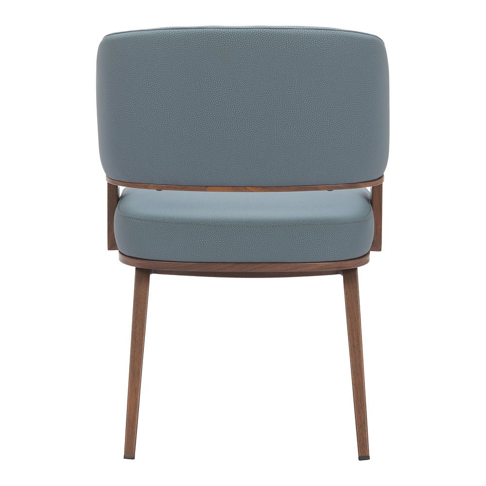 Silla Comercial para Restaurante - ZUO POISE - Varios Colores - Asiento y Respaldo Tapizados en Piel Sintética - 110328 - Zuo - NOGAL BEAT - Silla Comercial Interior