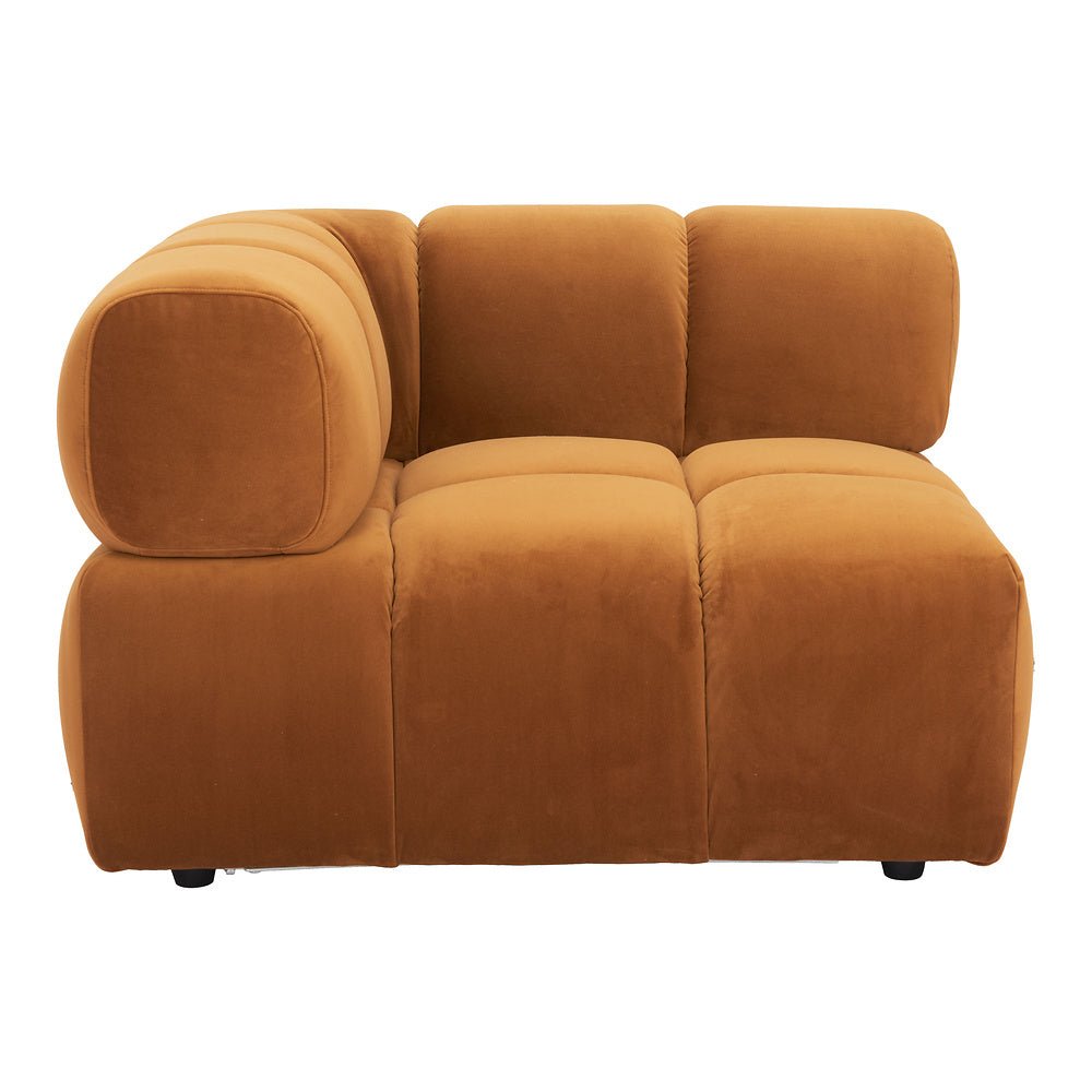 Silla Comercial para Restaurante - ZUO RIST CORNER - Café - Asiento y Respaldo Tapizados en Tela Tipo Terciopelo - 110282 - Zuo - NOGAL BEAT - Silla Comercial Interior