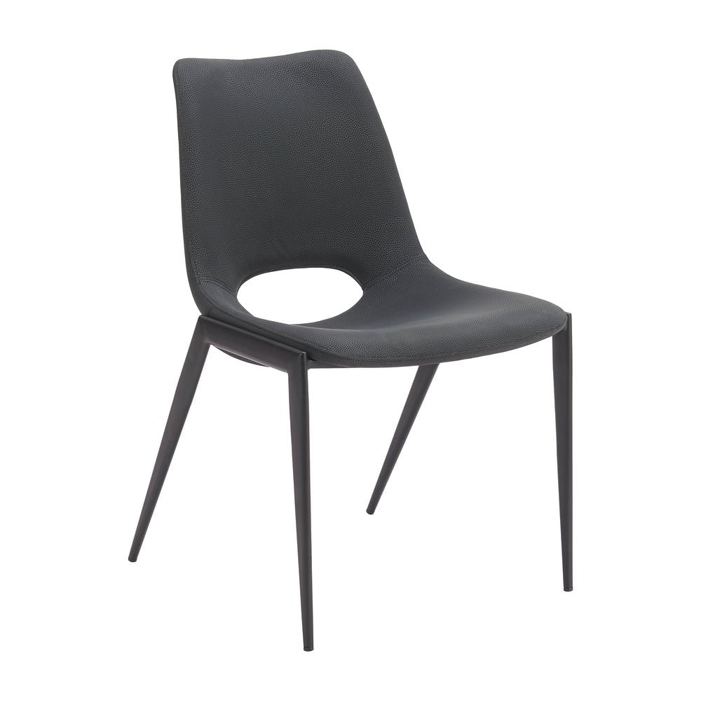 Silla Comercial para Salón de Eventos - ZUO DESI - Varios Colores - Asiento y Respaldo Tapizados en Piel Sintética - 110826 - Zuo - NOGAL BEAT - Silla Comercial Interior