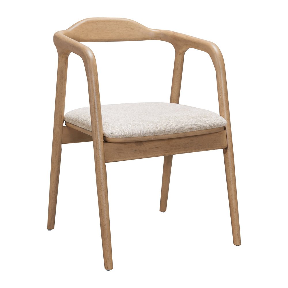 Silla Comercial para Salón de Eventos - ZUO HOSOI - Beige - Asiento y Respaldo Tapizados en Lino Sintético - 110511 - Zuo - NOGAL BEAT - Silla Comercial Interior