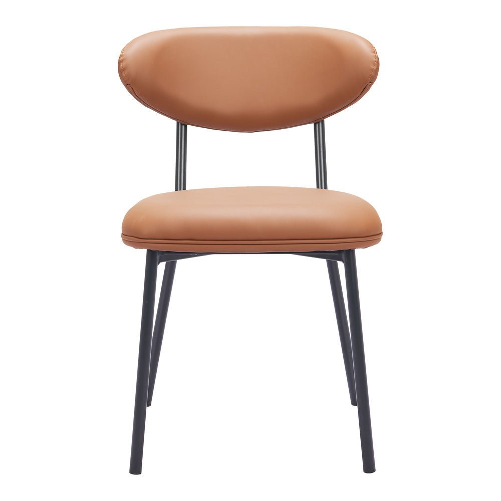 Silla Comercial para Salón de Eventos - ZUO RORUN - Café - Asiento y Respaldo Tapizados en Piel Sintética - 110336 - Zuo - NOGAL BEAT - Silla Comercial Interior