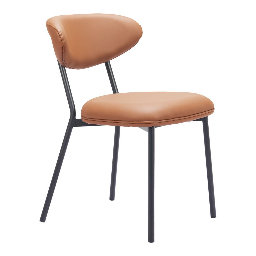 Silla Comercial para Salón de Eventos - ZUO RORUN - Café - Asiento y Respaldo Tapizados en Piel Sintética - 110336 - Zuo - NOGAL BEAT - Silla Comercial Interior