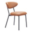 Silla Comercial para Salón de Eventos - ZUO RORUN - Café - Asiento y Respaldo Tapizados en Piel Sintética - 110336 - Zuo - NOGAL BEAT - Silla Comercial Interior