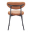 Silla Comercial para Salón de Eventos - ZUO RORUN - Café - Asiento y Respaldo Tapizados en Piel Sintética - 110336 - Zuo - NOGAL BEAT - Silla Comercial Interior