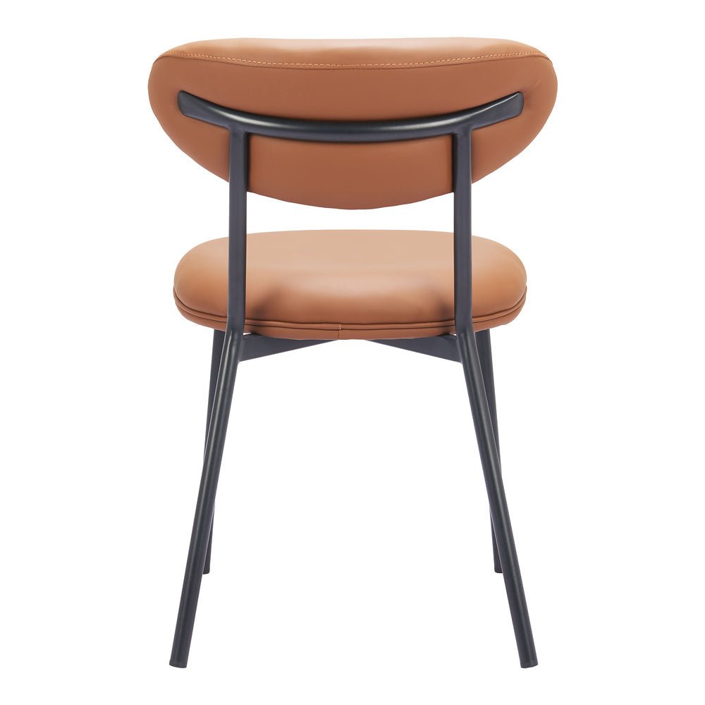 Silla Comercial para Salón de Eventos - ZUO RORUN - Café - Asiento y Respaldo Tapizados en Piel Sintética - 110336 - Zuo - NOGAL BEAT - Silla Comercial Interior