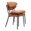 Silla Comercial para Salón de Eventos - ZUO RORUN - Café - Asiento y Respaldo Tapizados en Piel Sintética - 110336 - Zuo - NOGAL BEAT - Silla Comercial Interior