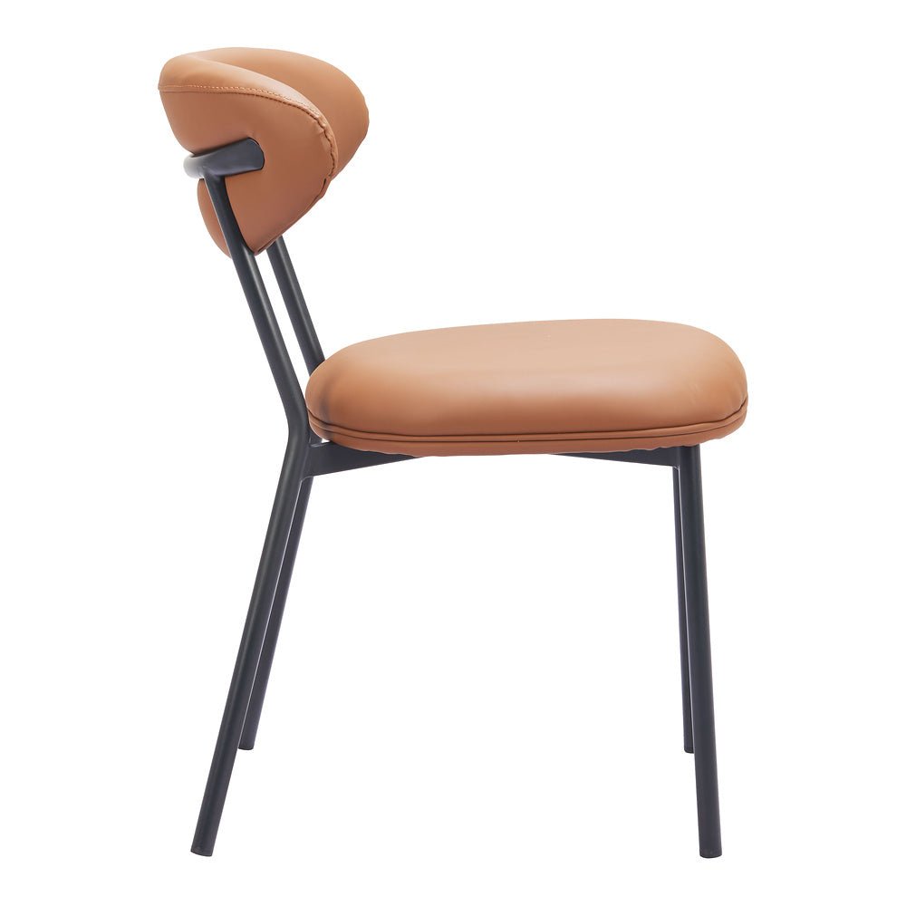 Silla Comercial para Salón de Eventos - ZUO RORUN - Café - Asiento y Respaldo Tapizados en Piel Sintética - 110336 - Zuo - NOGAL BEAT - Silla Comercial Interior
