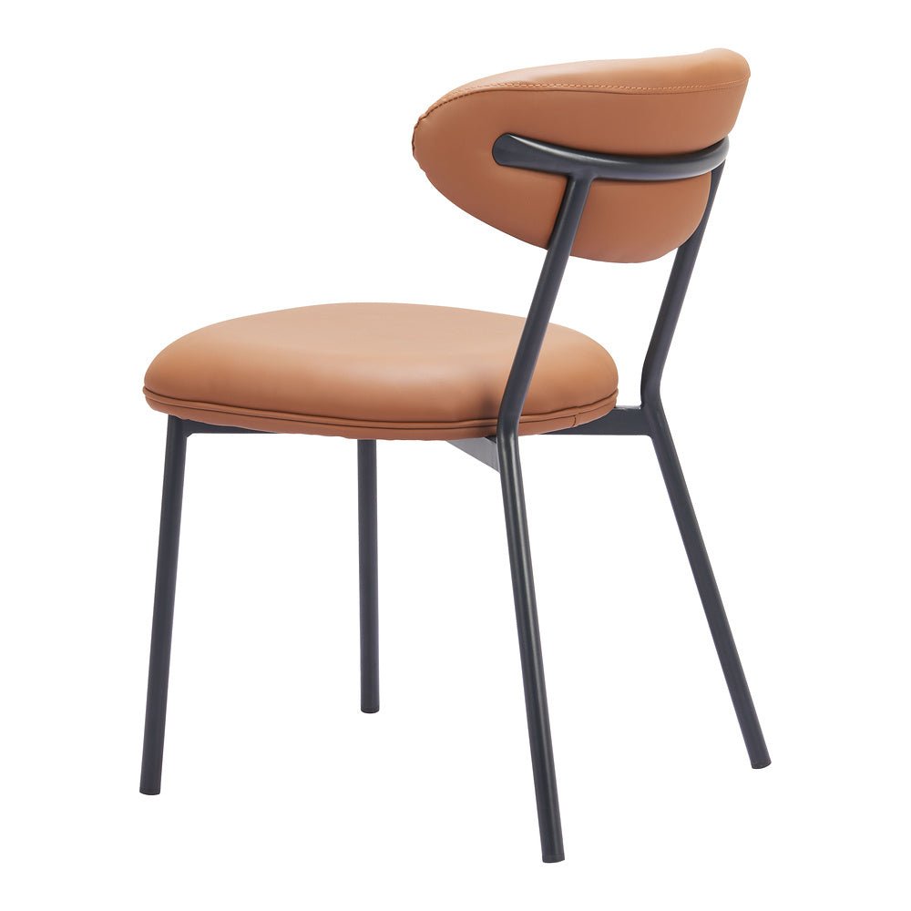 Silla Comercial para Salón de Eventos - ZUO RORUN - Café - Asiento y Respaldo Tapizados en Piel Sintética - 110336 - Zuo - NOGAL BEAT - Silla Comercial Interior