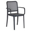 Silla comercial Albar AR-401B con brazos, de polipropileno para terraza, apilable