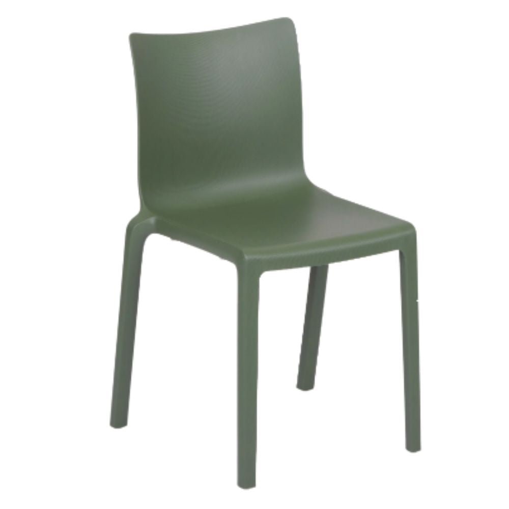 Silla comercial Bratti Rise monobloque de polipropileno con diseño ergonómico para exterior