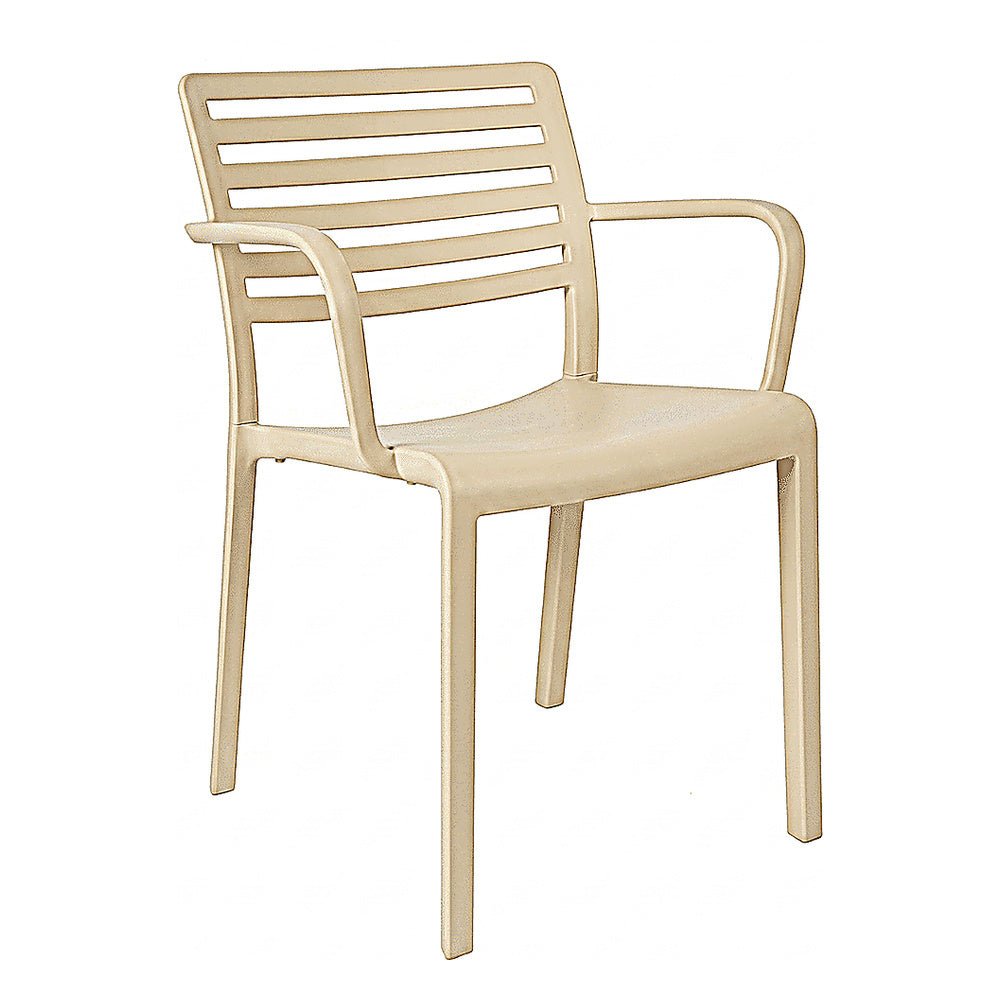 Silla Comercial para Terraza Protección UV - RESOL LAMA ARMCHAIR - Varios Colores - Asiento y Respaldo en Polipropileno - 07054 - Resol - NOGAL BEAT - Silla Comercial Exterior