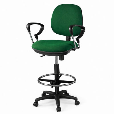 Silla de Cajero para Área de Cobro - GEBESA COMFORT - Varios Acabados - Brazos Cromados - Con Ruedas - GDC304CPBR - GEBESA - NOGAL BEAT - Silla Kit Cajero