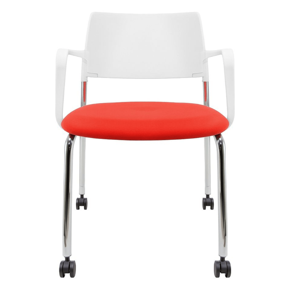 Silla de capacitación GERSA E-39541 con estructura cromada, ruedas de nylon y asiento tapizado