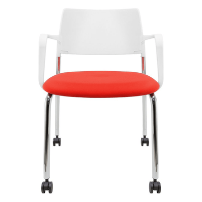 Silla de capacitación GERSA E-39541 con estructura cromada, ruedas de nylon y asiento tapizado
