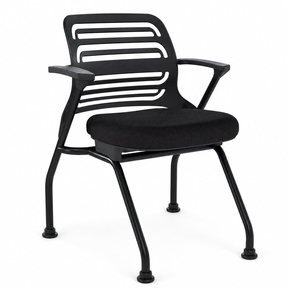 Silla de Capacitación para Sala de Conferencias - GEBESA IKA - Negro - Apilable Fija con Asiento Abatible y Estructura Negra - GDY230NBFTZ00 - GEBESA - NOGAL BEAT - Silla de Visita