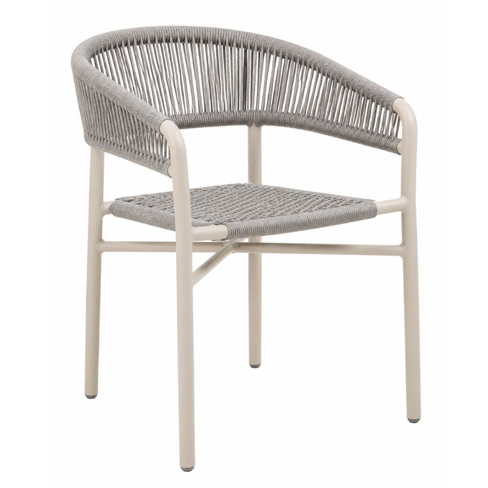 Silla de Intemperie para Zona de Alberca - NOGAL BEAT ELISA - Varios Colores - Aluminio y Cuerda - SILLA ELISA Gris claro - CAMCO - NOGAL BEAT - Silla de Terraza