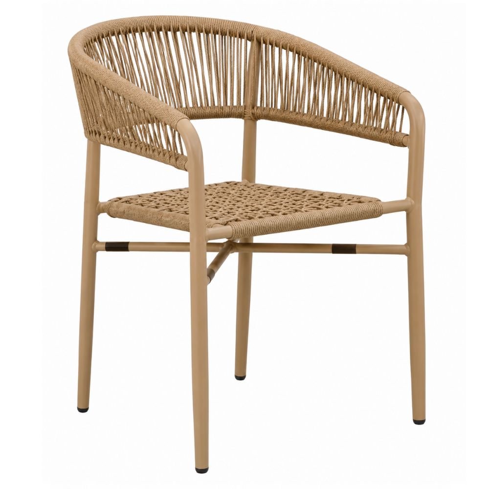 Silla de Intemperie para Zona de Alberca - NOGAL BEAT ELISA - Varios Colores - Aluminio y Cuerda - SILLA ELISA Natural - CAMCO - NOGAL BEAT - Silla de Terraza
