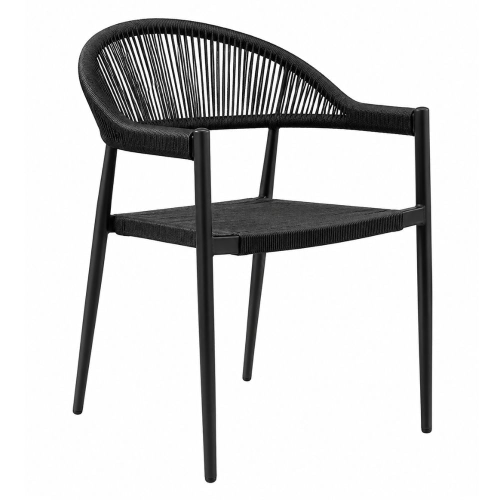Silla de Intemperie para Zona de Terraza - NOGAL BEAT DALILA - Varios Colores - Aluminio y Cuerda - SILLA DALILA Negro - CAMCO - NOGAL BEAT - Silla de Terraza