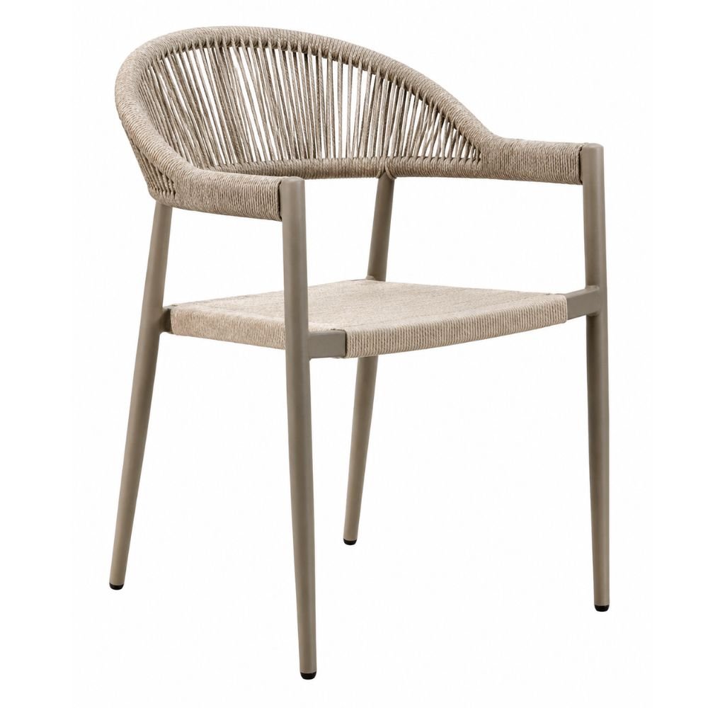 Silla de Intemperie para Zona de Terraza - NOGAL BEAT DALILA - Varios Colores - Aluminio y Cuerda - SILLA DALILA Beige - CAMCO - NOGAL BEAT - Silla de Terraza