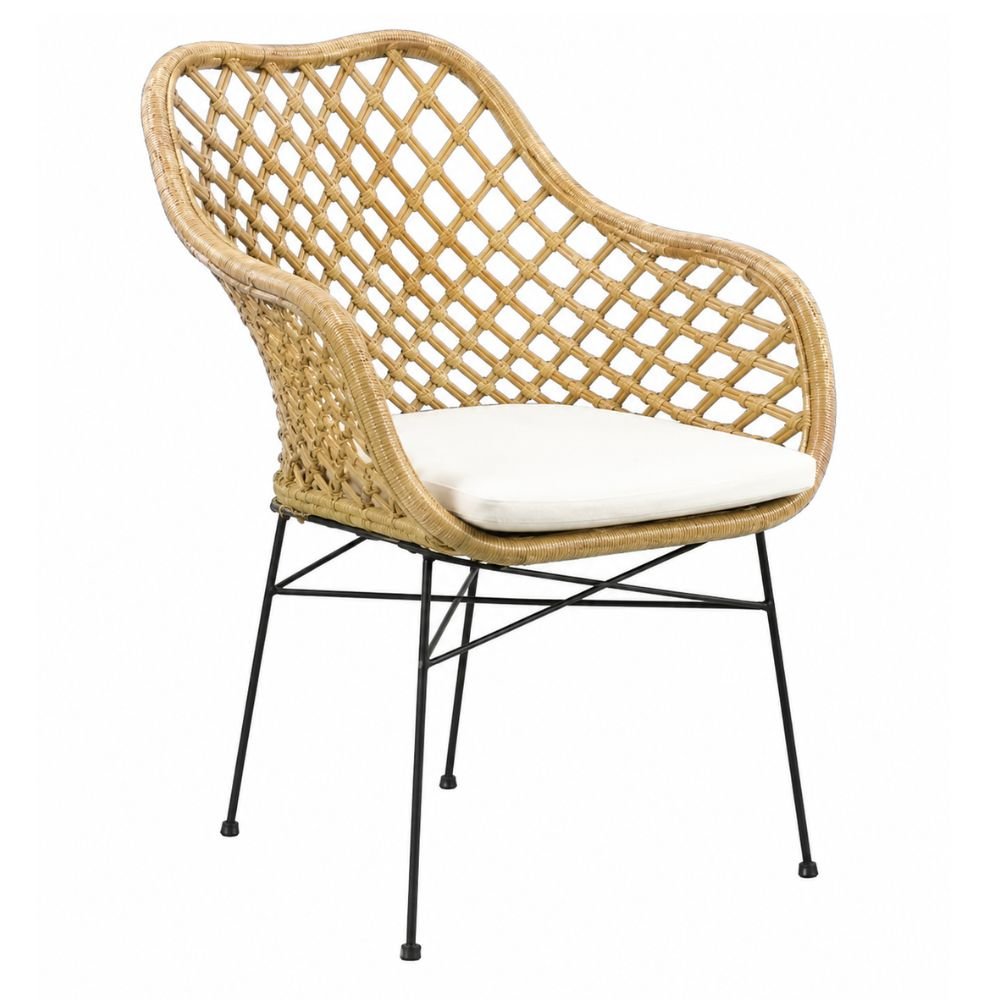 Silla de Interior para Hotel - NOGAL BEAT PALOPO - Varios Colores - Hierro y Rattan - SILLA PALOPO Natural - CAMCO - NOGAL BEAT - Silla Comercial Interior