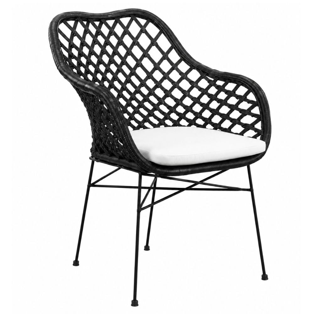 Silla de Interior para Hotel - NOGAL BEAT PALOPO - Varios Colores - Hierro y Rattan - SILLA PALOPO Negro - CAMCO - NOGAL BEAT - Silla Comercial Interior