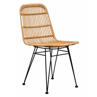 Silla de Interior para Lobby - NOGAL BEAT SAVERO - Varios Colores - Hierro y Rattan - SILLA SAVERO Natural - CAMCO - NOGAL BEAT - Silla Comercial Interior