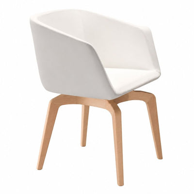Silla de recepción Labenze MEG tapizada con respaldo envolvente y descansabrazos integrados