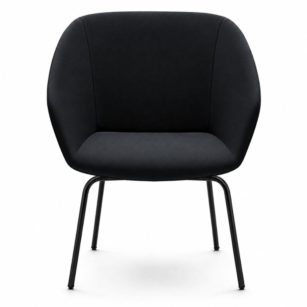 Silla de Oficina de Sala de Espera Varios Diseños - LABENZE BRECK - Varios Colores - Tapizado con Respaldo y Descansabrazos - 155-30845-NGO GRADO 0 - Labenze - NOGAL BEAT - Silla de Visita