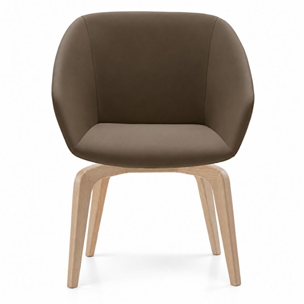 Silla de Oficina de Sala de Espera Varios Diseños - LABENZE BRECK - Varios Colores - Tapizado con Respaldo y Descansabrazos - 155-10800-000 GRADO 0 - Labenze - NOGAL BEAT - Silla de Visita