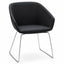 Silla de sala de espera LABENZE BRECK tapizada con respaldo, descansabrazos integrados y base a elegir