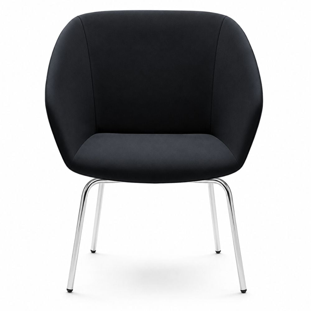 Silla de Oficina de Sala de Espera Varios Diseños - LABENZE BRECK - Varios Colores - Tapizado con Respaldo y Descansabrazos - 155-30845-CRO GRADO 0 - Labenze - NOGAL BEAT - Silla de Visita
