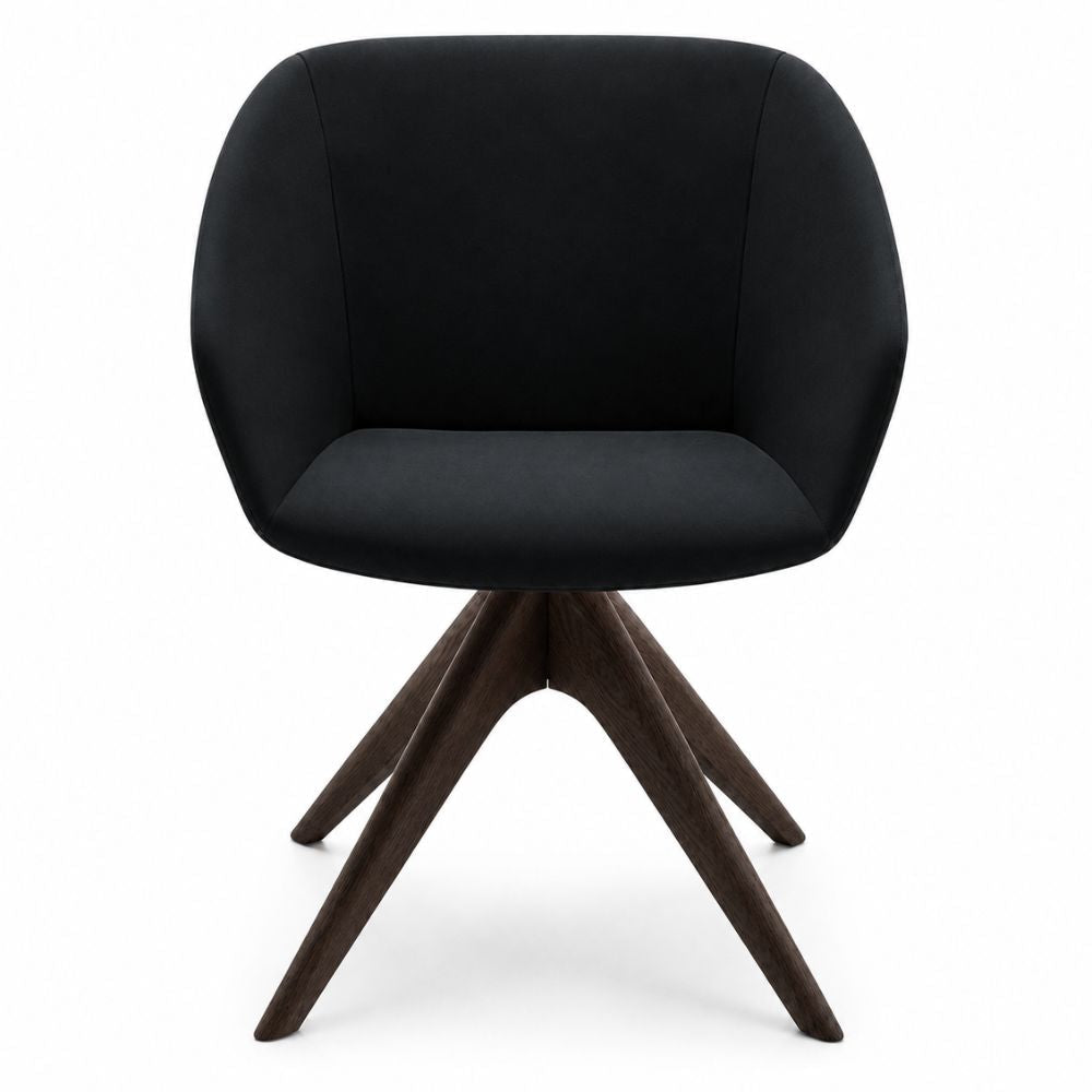Silla de sala de espera LABENZE BRECK tapizada con respaldo, descansabrazos integrados y base a elegir