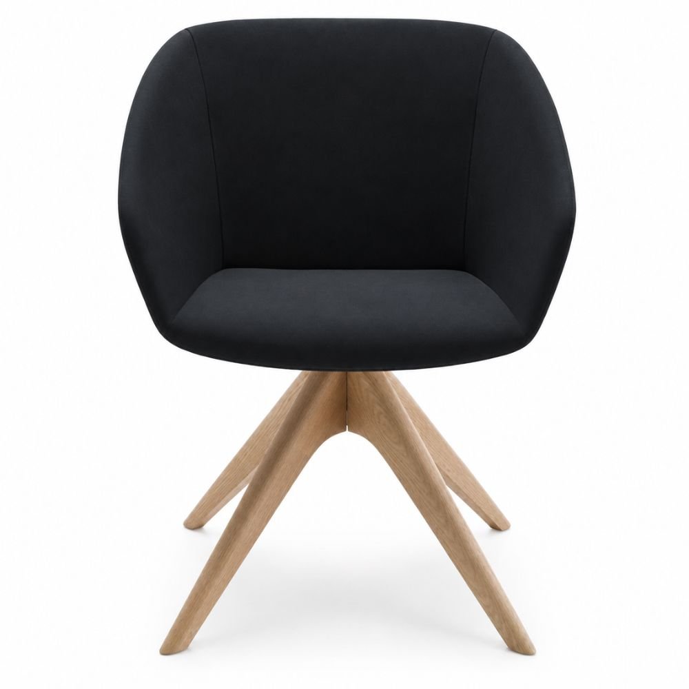 Silla de sala de espera LABENZE BRECK tapizada con respaldo, descansabrazos integrados y base a elegir