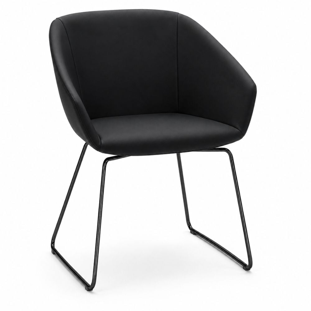 Silla de sala de espera LABENZE BRECK tapizada con respaldo, descansabrazos integrados y base a elegir