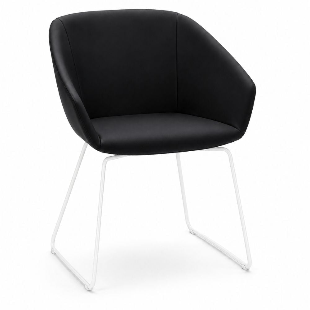 Silla de sala de espera LABENZE BRECK tapizada con respaldo, descansabrazos integrados y base a elegir