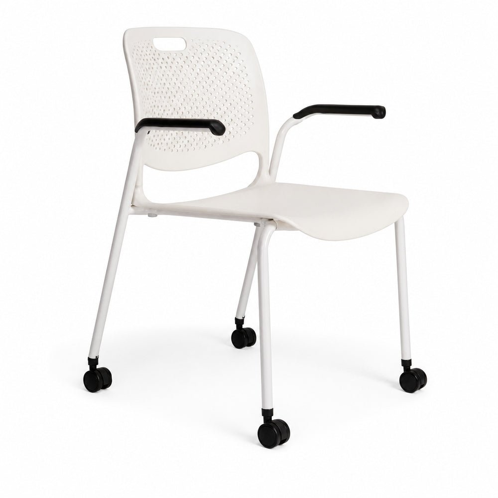 Silla de Oficina de Visita Asiento y Respaldo Multiperforado - VERSA ALTUS FLYNK - Estructura Aluminio - Base 4 Patas con (móvil) - AL-710M - VERSA - NOGAL BEAT - Silla de Visita