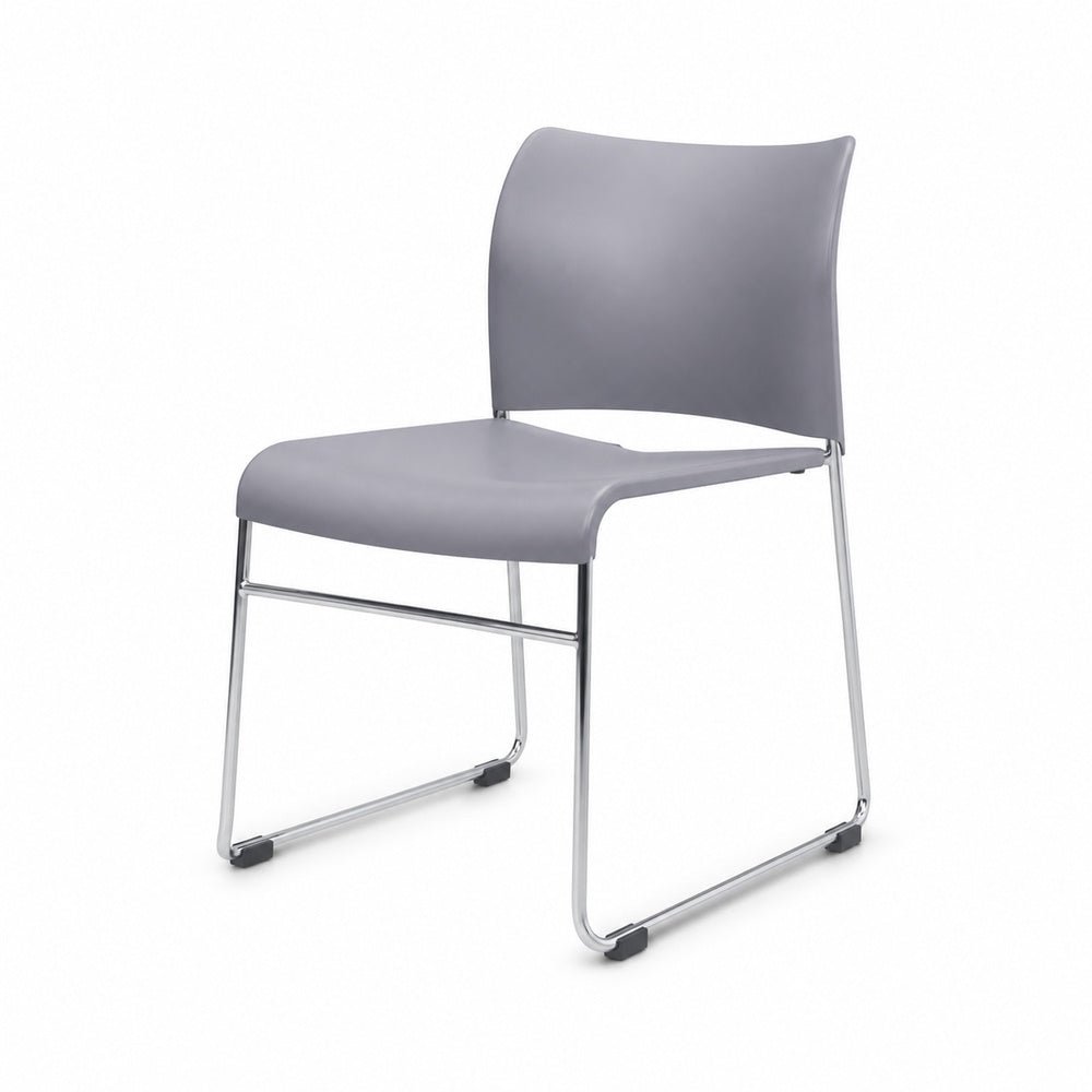 Silla de Oficina de Visita Estibable - VERSA STYLE - Varios Colores - Asiento y Respaldo en Polipropileno y con Base Trineo Terminado en Cromo - AL-3017 - VERSA - NOGAL BEAT - Silla de Visita